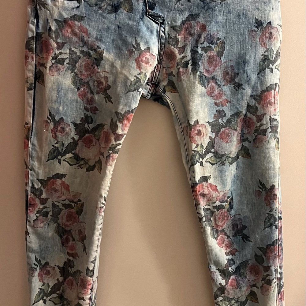 Floral Blue Jeans for Women